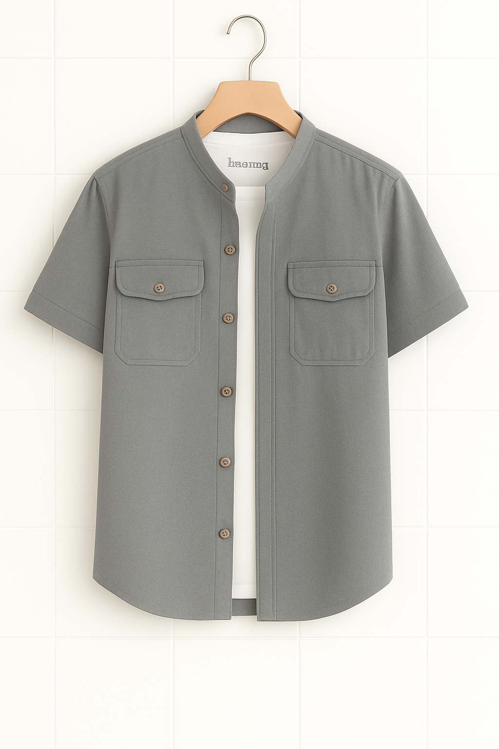Mens Cotton Pocket Detail Shirt HATMS20 - Grey