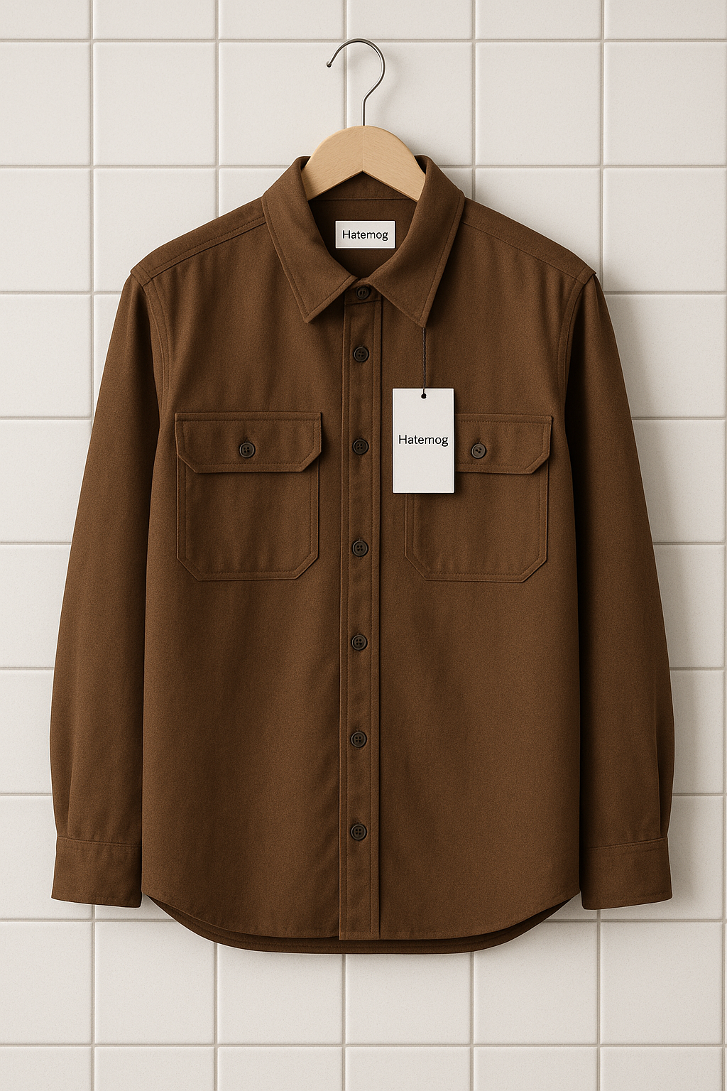 Mens Cotton Pocket Detail Shirt HATMS34 - Brown